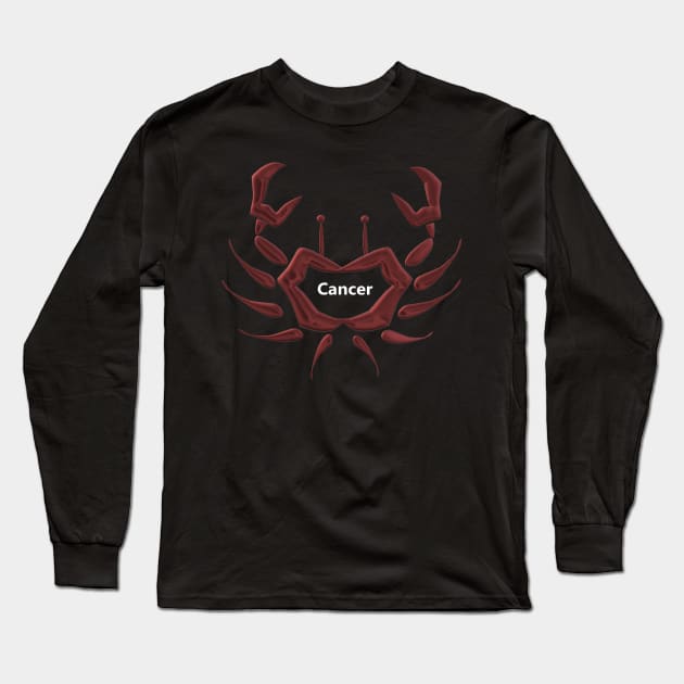 Cancer Crab Long Sleeve T-Shirt by Uberhunt Un-unique designs